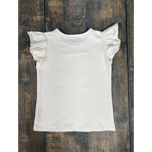 Merce & Me Girls Size 14 Bundle Of Flutter Sleeve Tees! Red, White! PLAY! - Picture 15 of 16